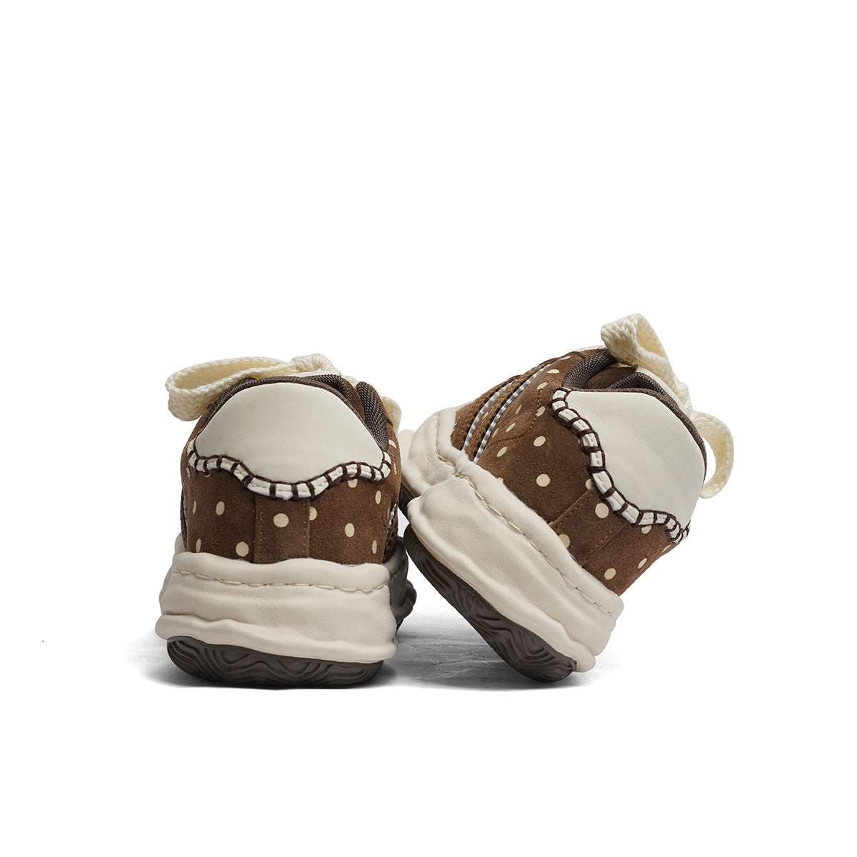 Toe Dissoed Polka Dot Niche Retro Suede Genuine Women's Casual Shoes