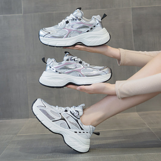 Women's Lightweight Platform Mesh Elevator Breathable Clunky Sneakers