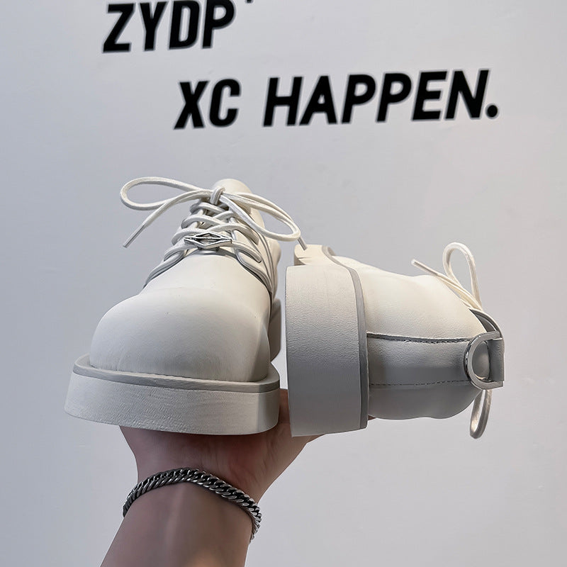 Male Mickey Big Head White Low Casual Shoes