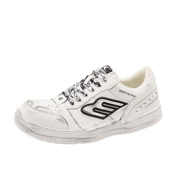 Women's White Autumn Retro Distressed Sports Korean Couples Women's Casual Shoes