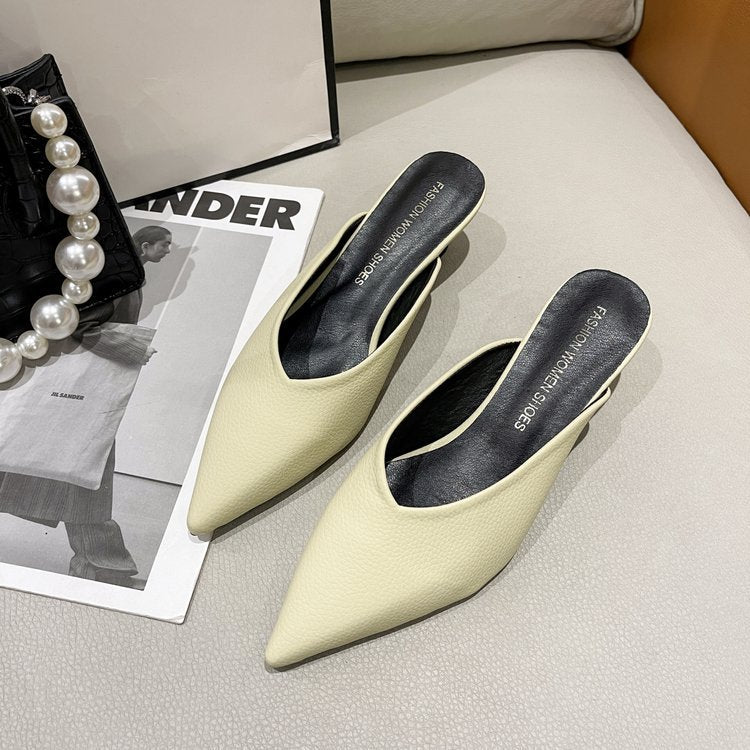 Women's Spring Korean Style Pointed Toe Cap Heels