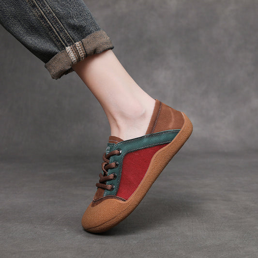 Women's Round Toe Flat Bottom Genuine German Training Pumps Soft Casual Shoes
