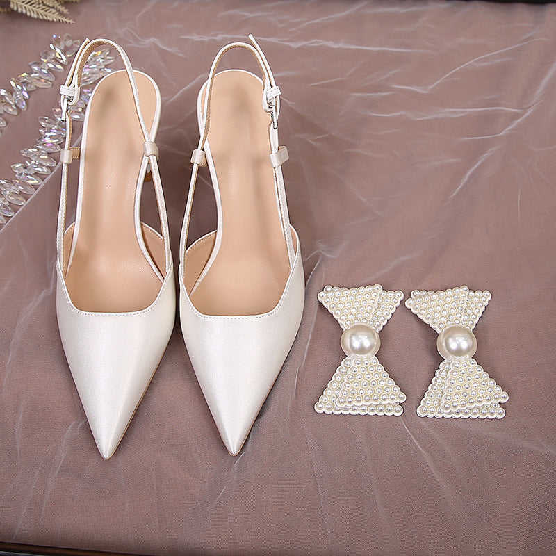 Women's Summer Closed Toe Slingback Wear Pumps Pointed Sandals