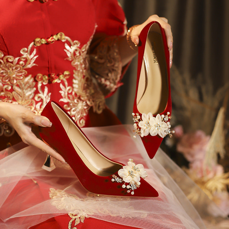 Women's Chinese Style Bridal Not Tired Feet Main Heels