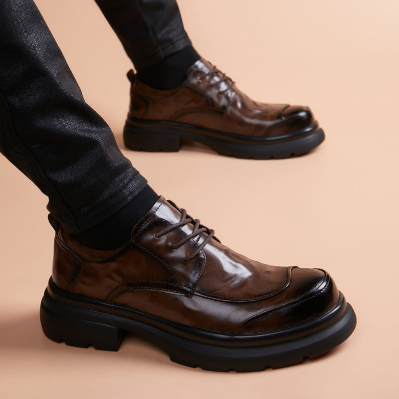 Men's Thick Bottom Versatile Breathable Formal Suit Soft Commuter Leather Shoes