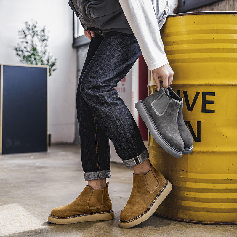 Men's Martin Genuine Suede Retro Platform Boots