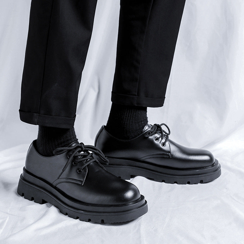 Men's Style Black Business Formal Big Head Men's Shoes