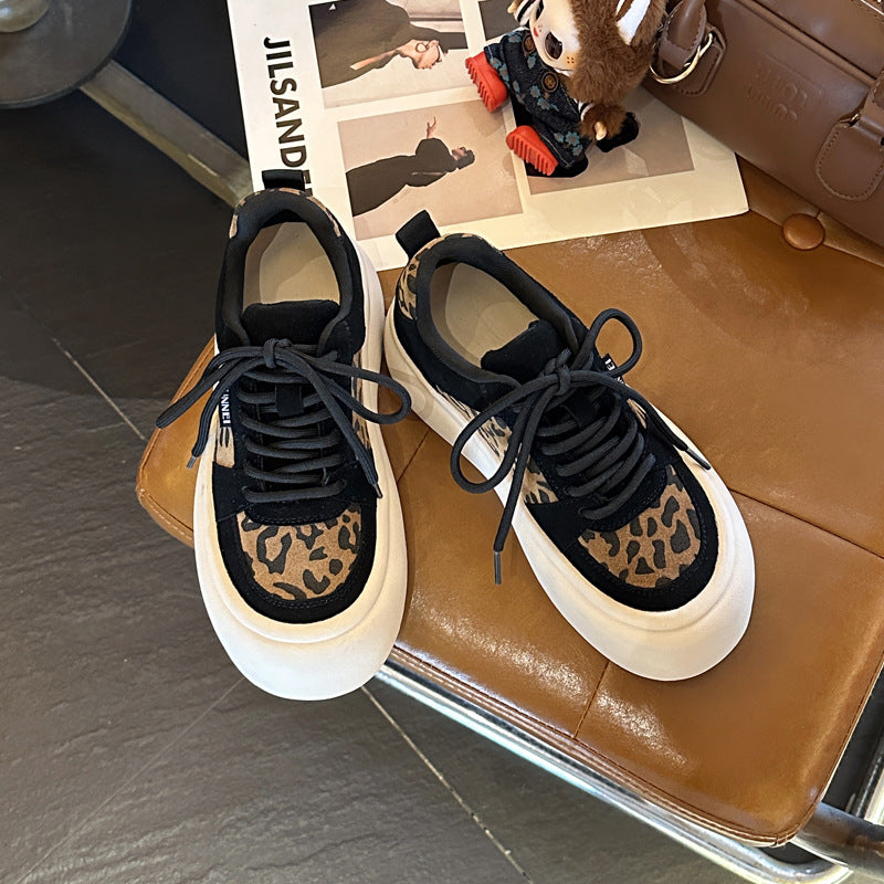 Women's Genuine Leopard Print Lightweight Raise The Sneakers