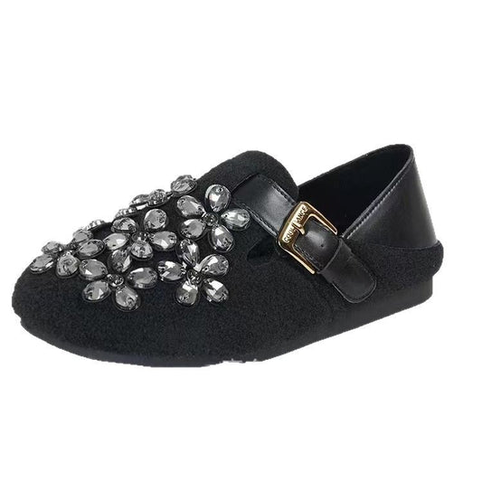 Women's Round Toe Soft Slip On Mom Winter Women's Cotton Shoes