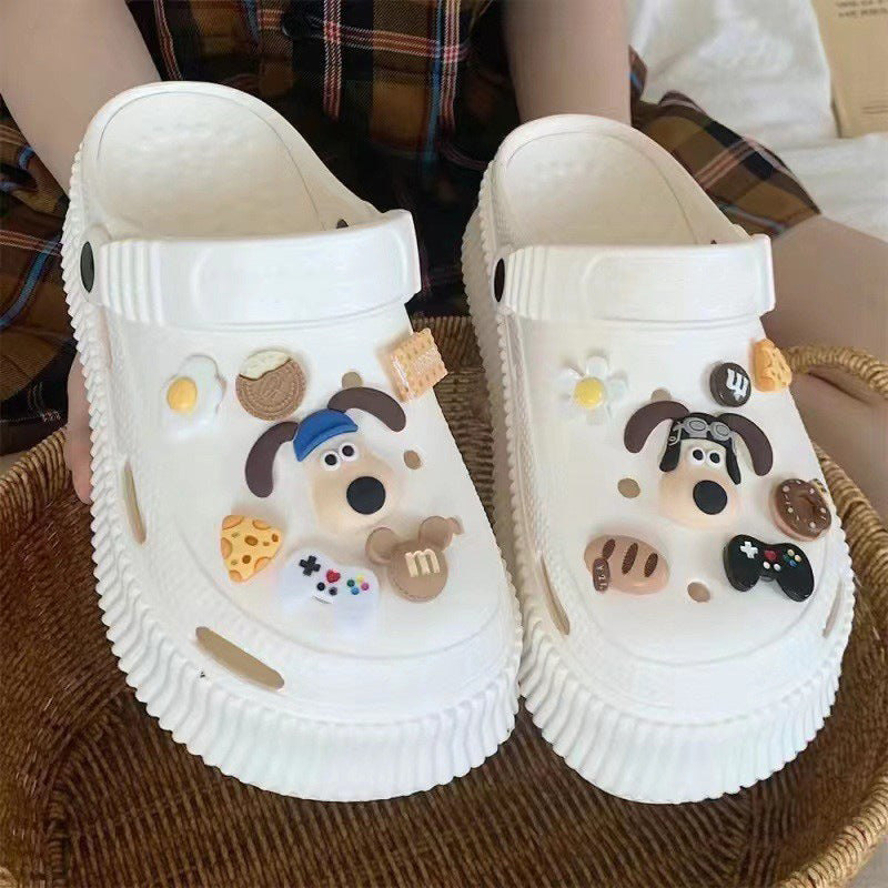 Beach Cartoon Cute Platform Two-way Summer Women's Shoes