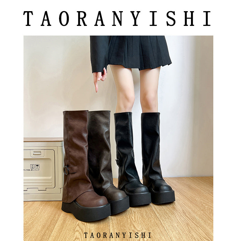 Below The Knee Thick Bottom Niche Design Thin Boots