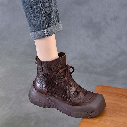 Women's Breathable Martin Retro Thick Bottom Summer Short Boots