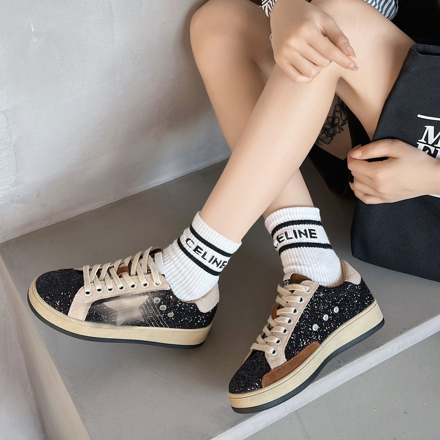 Women's Dirty Autumn Brushed Retro Star Fashion Sneakers