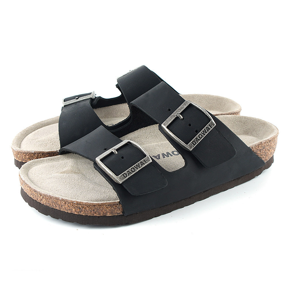 Flip-flops Unisex Outer Wear Summer First Layer Cowhide Sandals