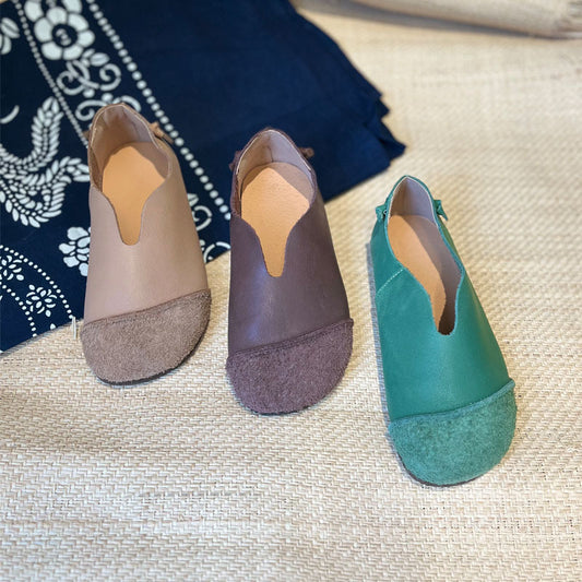 Women's Round Toe Soft Bottom Top Layer Casual Shoes