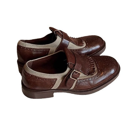 Women's Platform Washed Horse Pattern British Style Women's Shoes