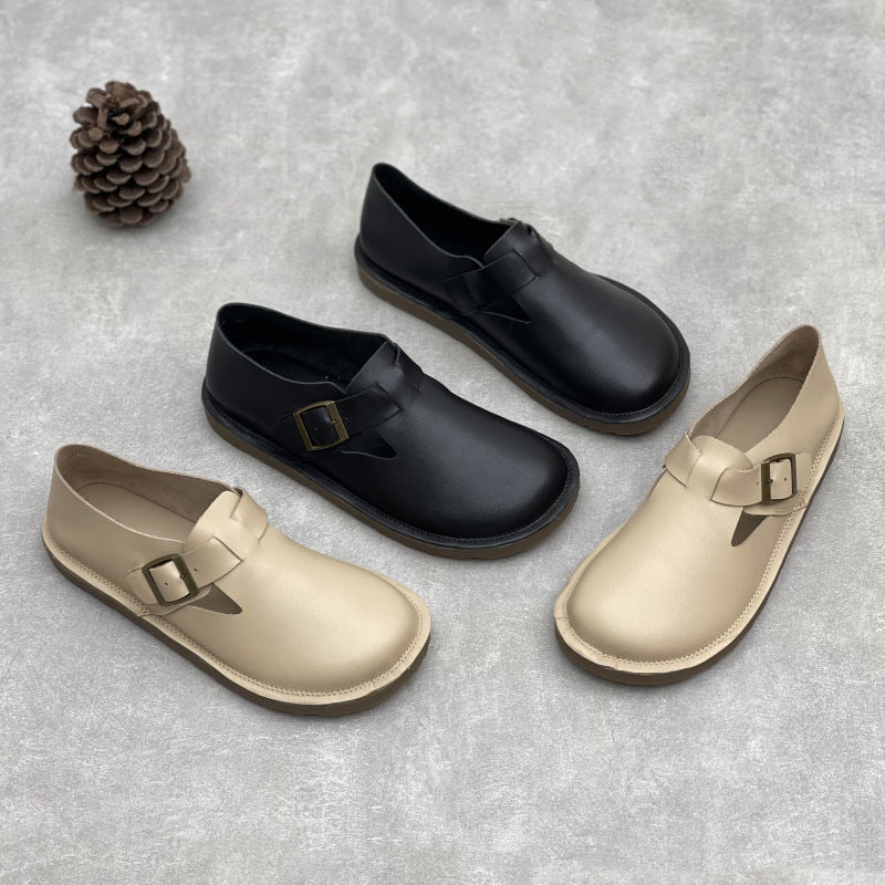 Women's Handmade Genuine Outer Wear Super Soft Bottom Thick Leather Shoes