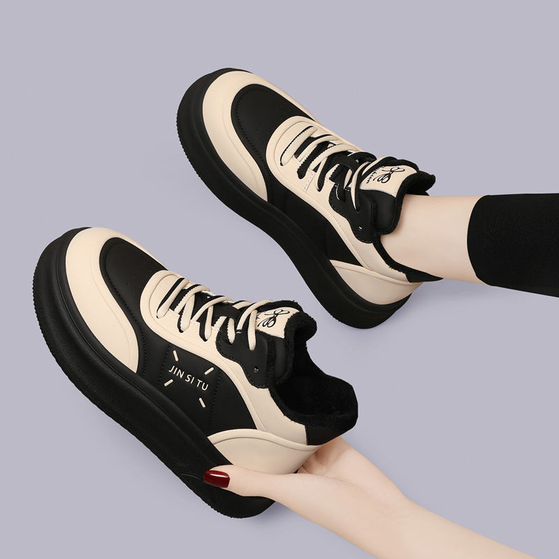 Feeling With Veet Thickened Female Winter Surface Sneakers