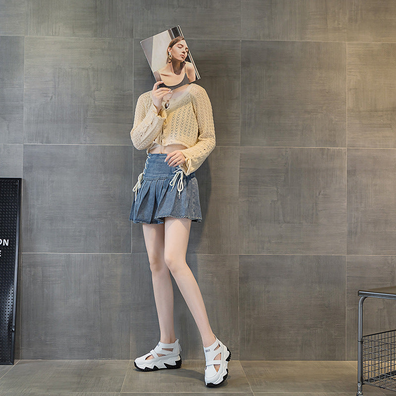 Women's Increasing Insole Authentic Clunky Summer Versatile Korean Style Casual Shoes