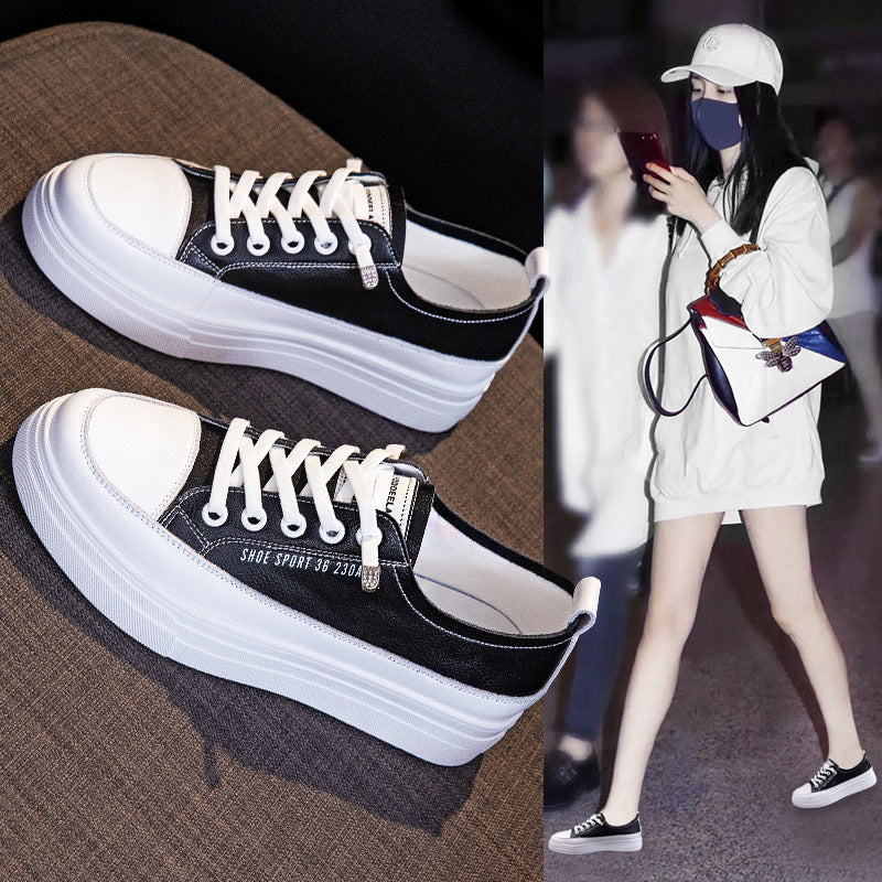 Women's White Spring Genuine Single Breathable Women's Casual Shoes