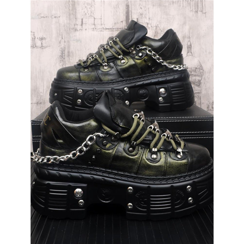Men's Thick Bottom Fried Street Fashion Metal Hight Men's Shoes