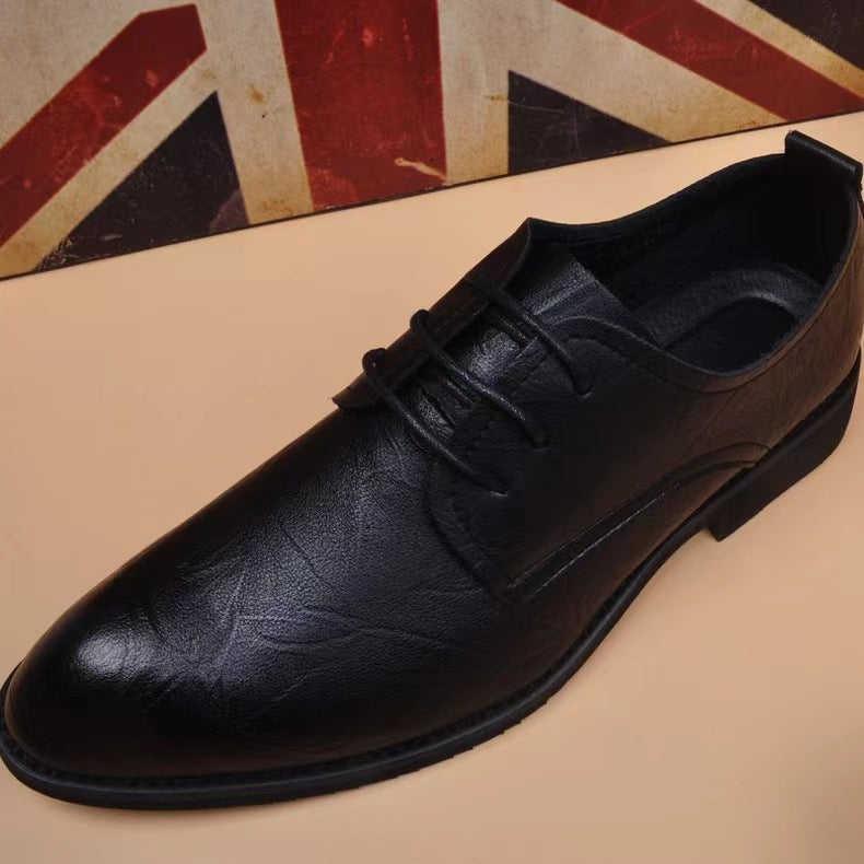 Trendy Korean Style Pointed Soft Breathable Comfortable Business Boys Leather Shoes