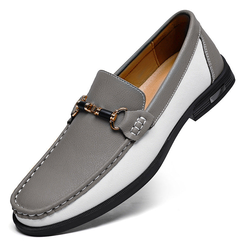 Men's Doug Large Size Korean Style Lazy Leather Shoes