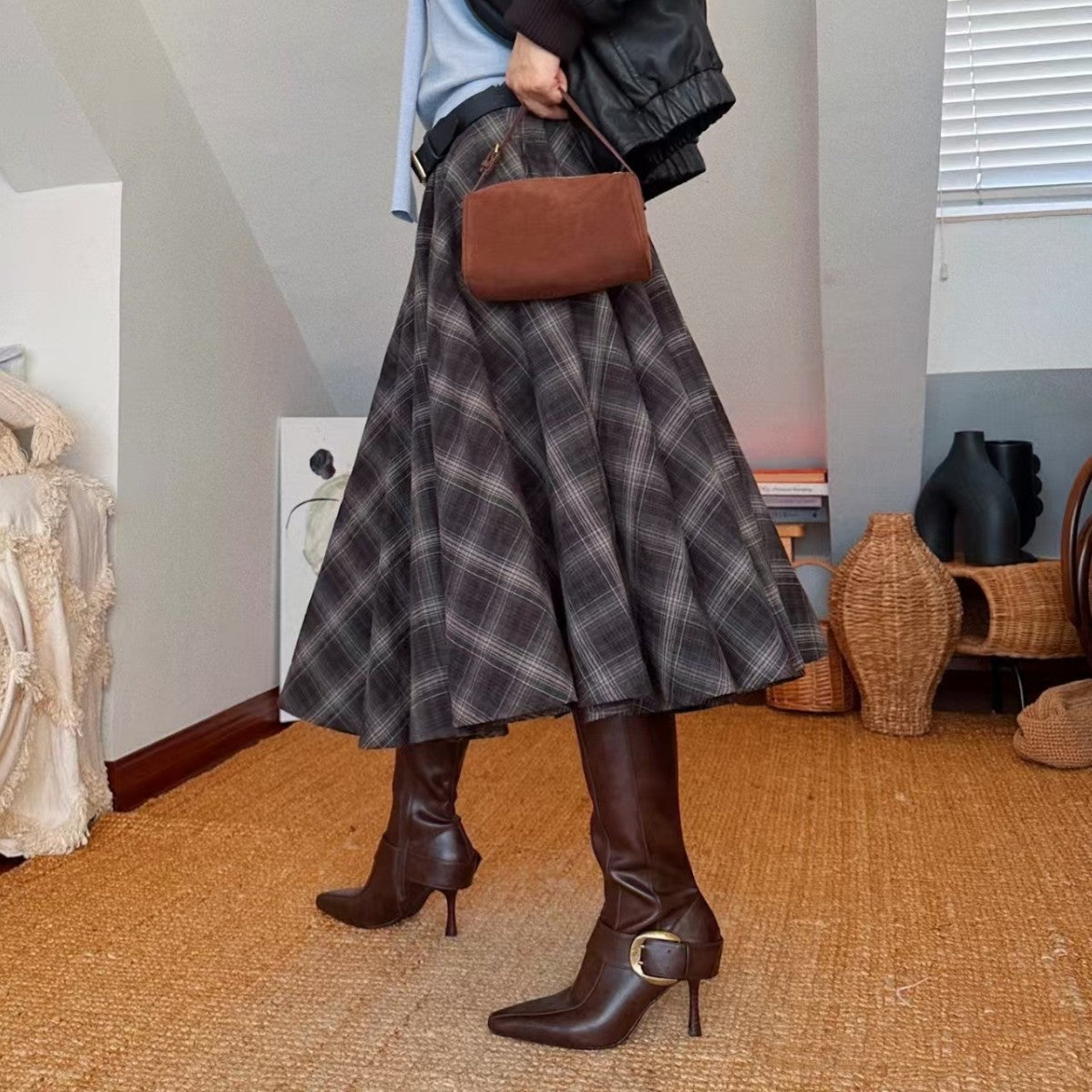 Patent Fashion Side Zip Belt Buckle Stiletto Long Boots