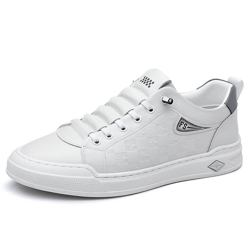 Men's Summer Korean Style Simple White Lightweight Breathable Men's Board Shoes