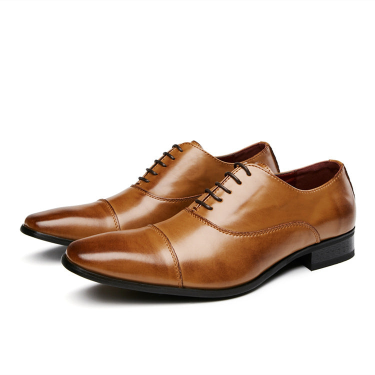 Men's Style Formal Wear Square Toe Wedding Oxford Men's Business Leather Shoes