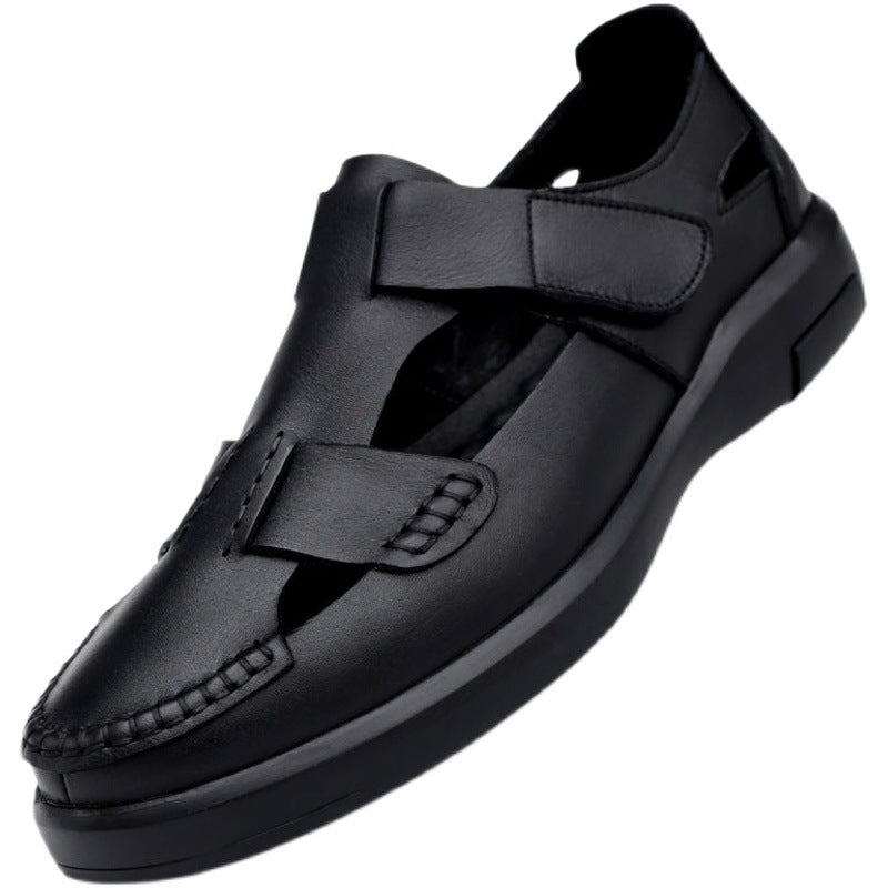 Men's Autumn Genuine Breathable Hollow Out Soft Hole Sandals