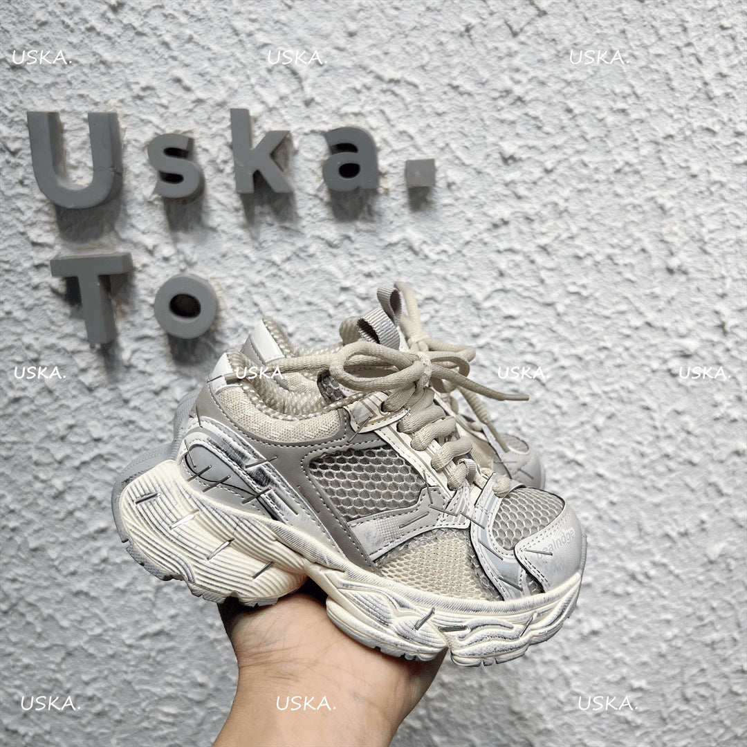 Children's Trendy Stapler Dad Lightweight Boys Distressed Children's Sports Shoes