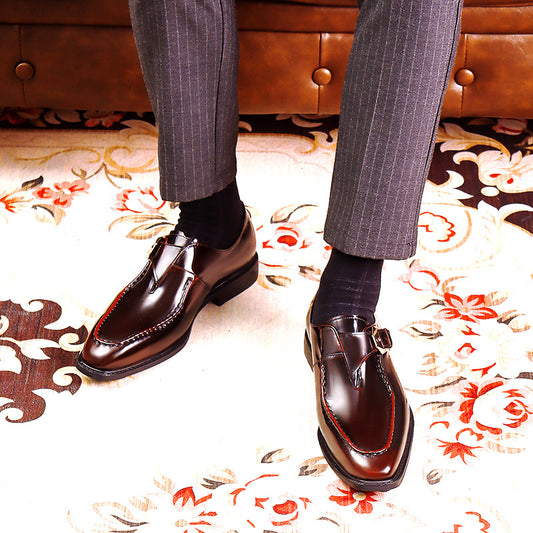 Men's Genuine Shiny Black Patent Business Formal Leather Shoes