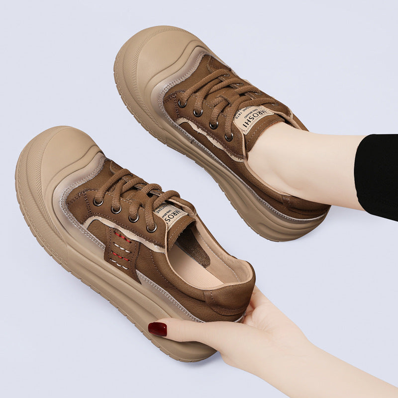 Women's Genuine Retro Autumn Big Toe Soft Women's Casual Shoes