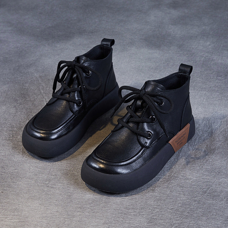 Women's Booties Flat Retro Round Head Female Boots