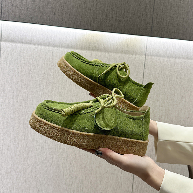 Women's & Men's Couple Platform Kangaroo Biscuit Derby Retro Women's Sports Shoes