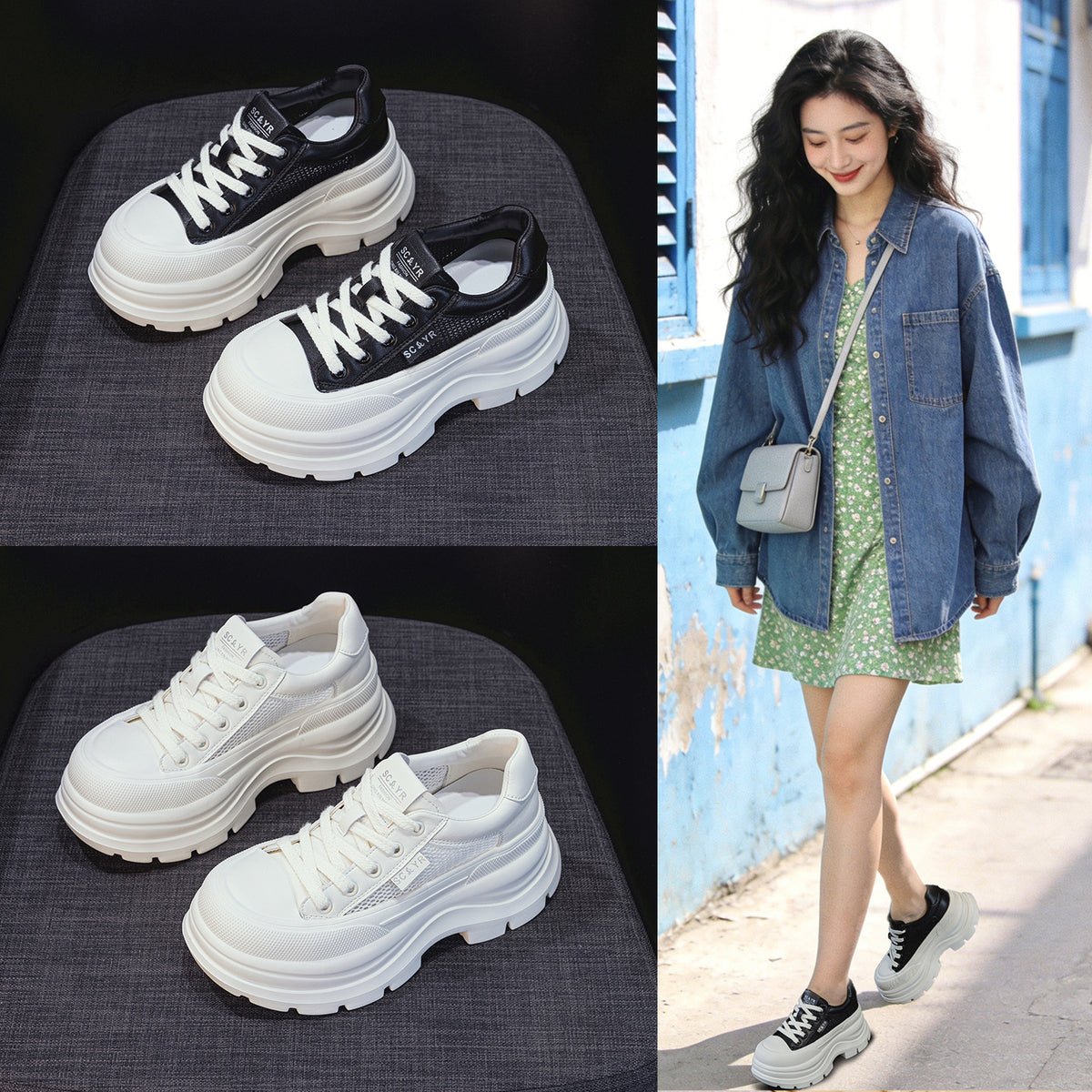 Women's Small Platform White Summer Fashion British Style Women's Casual Shoes