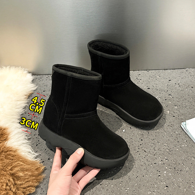 Women's Winter Fleece-lined Thickened Waterproof Minus Platform Ankle Women's Snow Boots