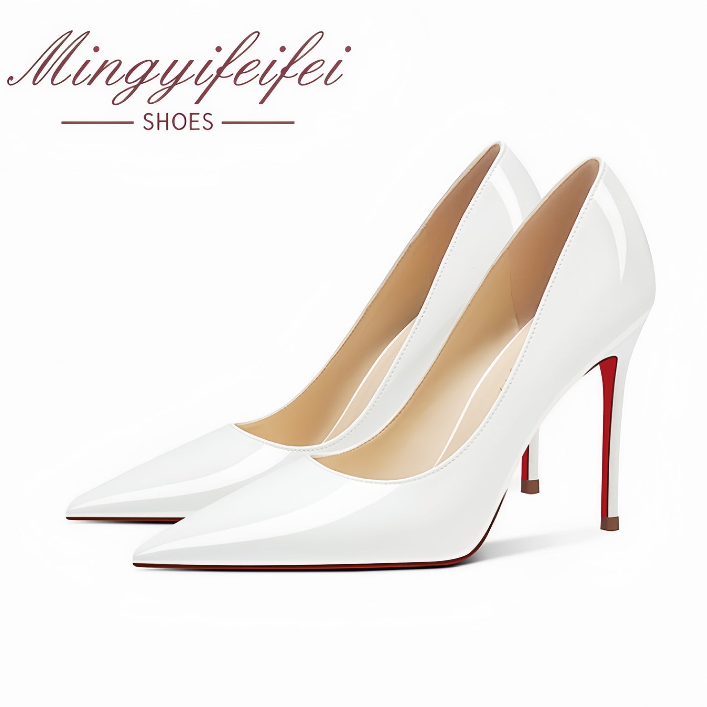 Women's Plate Red Bottom Not Tired Feet Patent Pointed Toe Sexy Women's Fashion Shoes