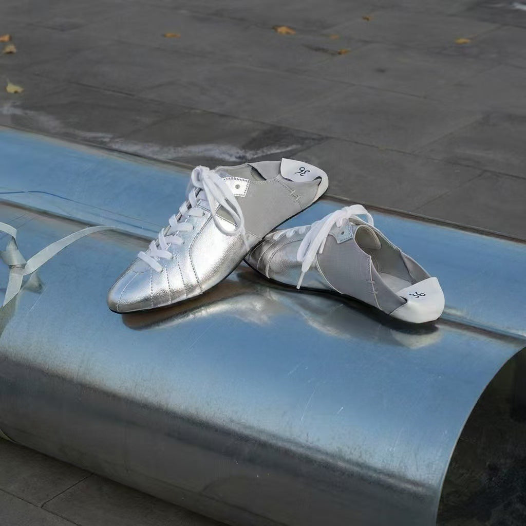 Version Genuine Early Spring Fashion Breathable Half Support Flat Design Women's Casual Shoes