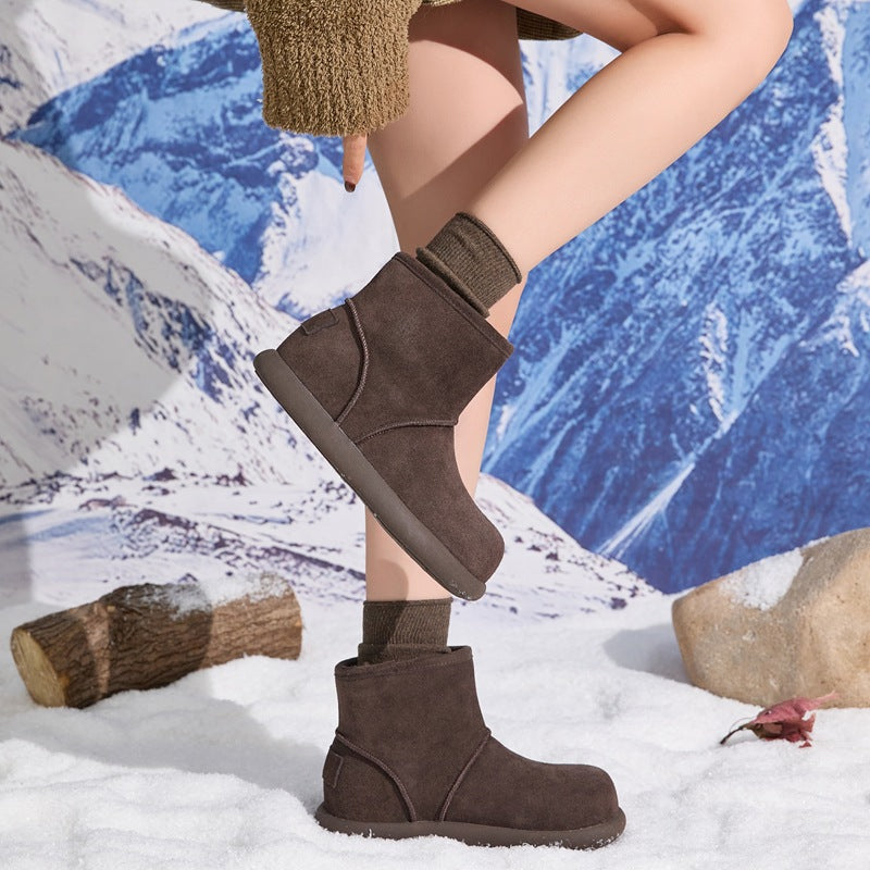 Women's Increasing Insole Fleece-lined Thickened Fur Integrated Small Potatoes Length Thermal Boots