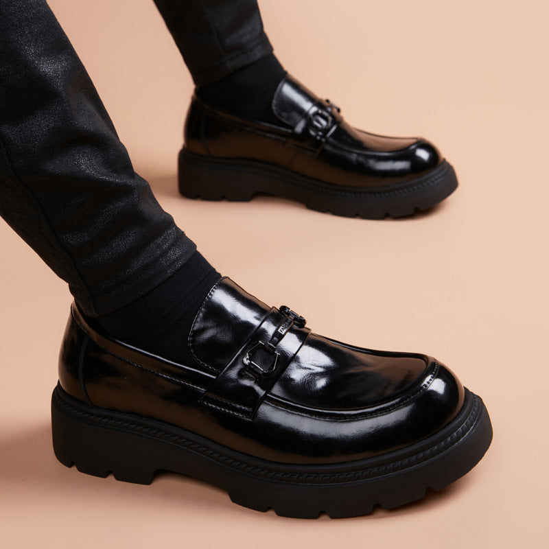 Men's Slip On Hight Increasing Platform Slip-on Men's Business Leather Shoes