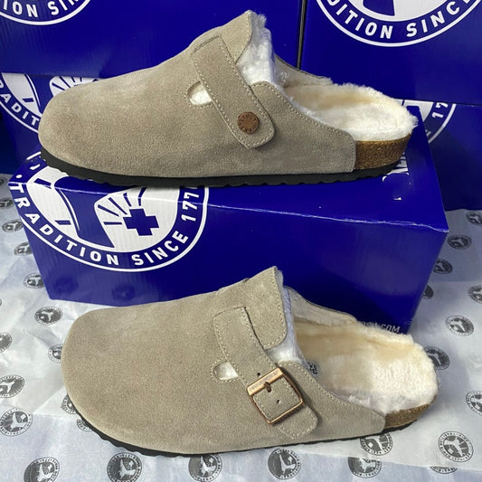 Women's & Men's Cork Thick Bottom Half Pack Fluffy One Foot Wide Outer Thick-soles Slippers
