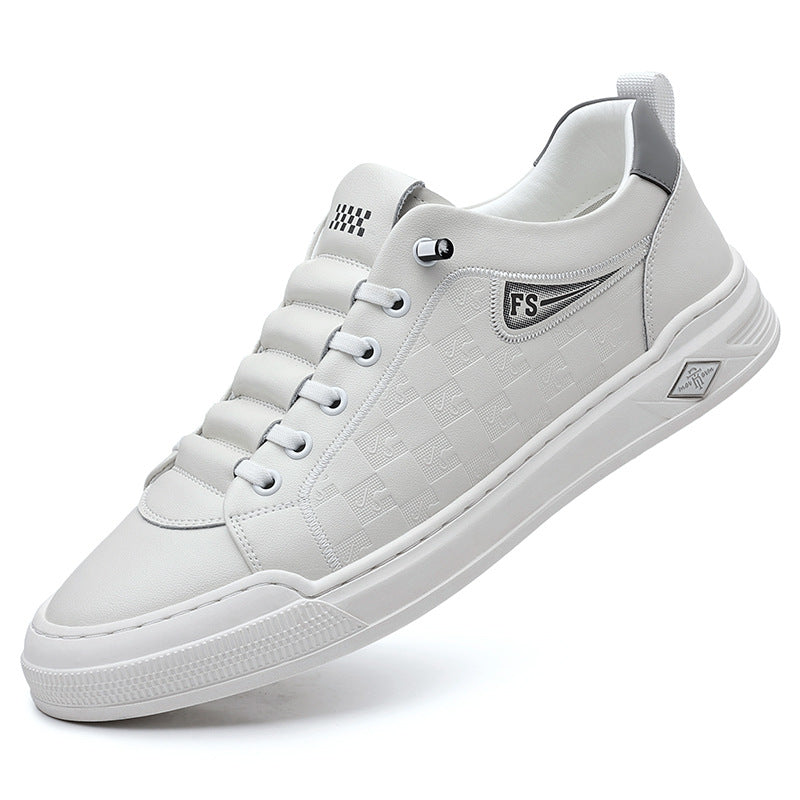 Men's Summer Korean Style Simple White Lightweight Breathable Men's Board Shoes