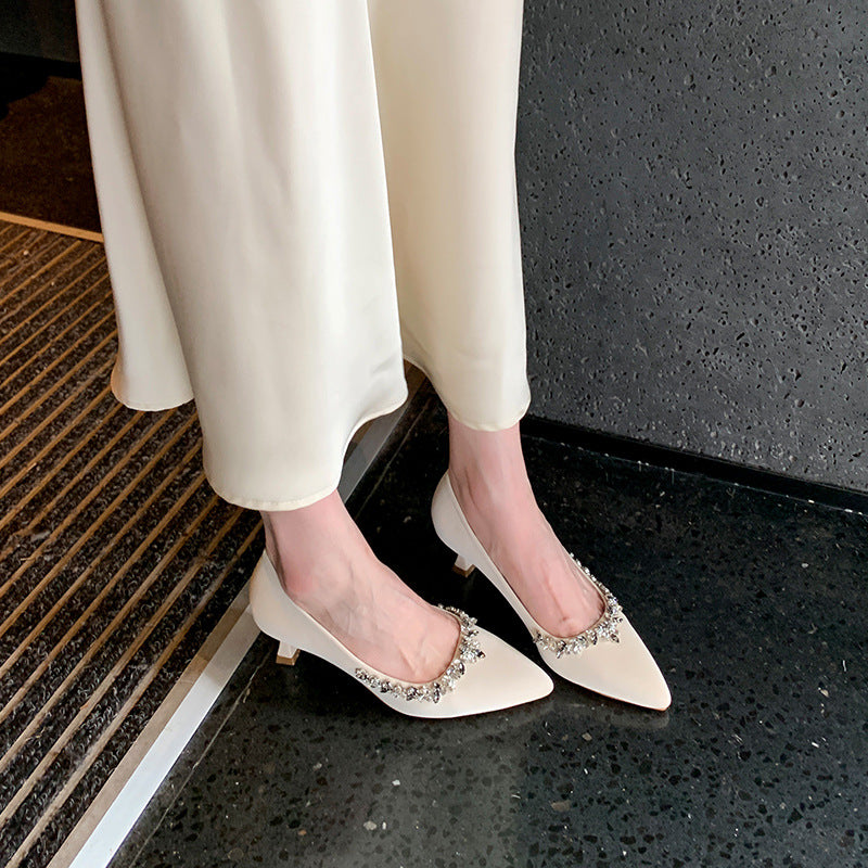 Women's French High Stiletto Low-cut Wedding Widened Fattened Plus Men's Shoes