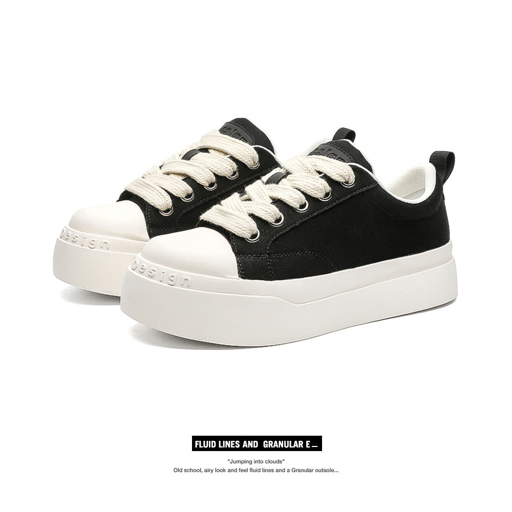 Women's & Men's Big Head Black White Niche Platform Men's Casual Shoes