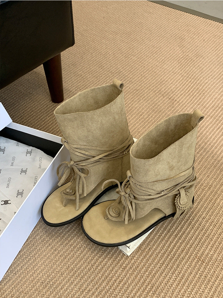 Women's Summer Flip-flops Bottom Short Open Toe French Boots