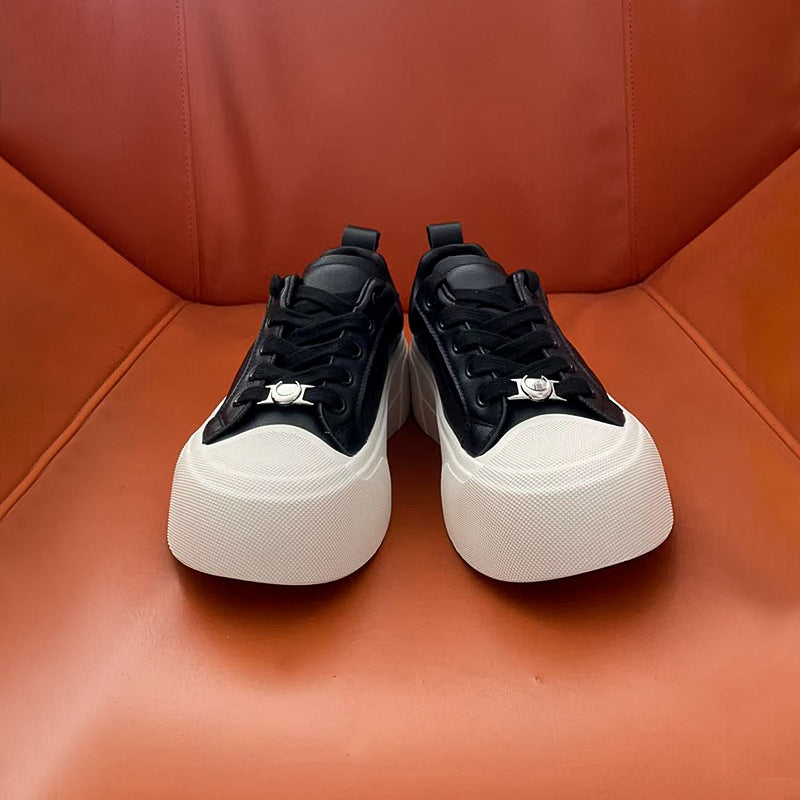 Women's Summer White Thick Bottom Breathable Genuine Women's Casual Shoes