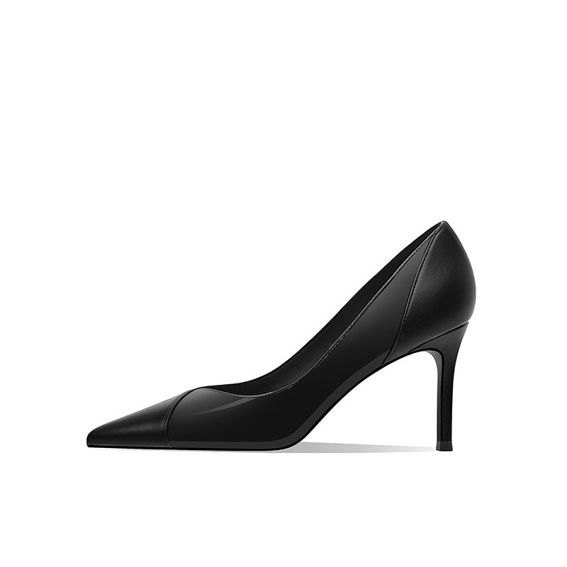 Women's Black High Design Sense Niche Temperament Pointed Stiletto Women's Shoes