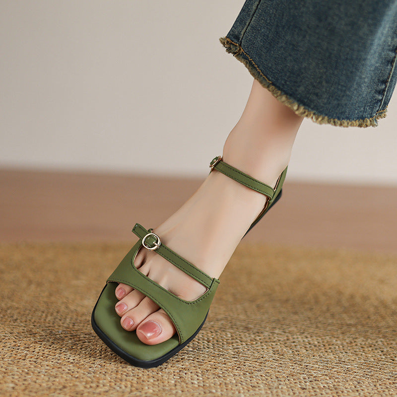 Women's Large Size Open Toe Summer Simple Flat Sandals